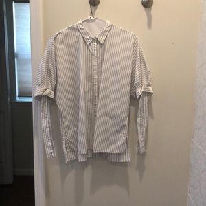 Gap Blouse Stripe tie sleeve medium
